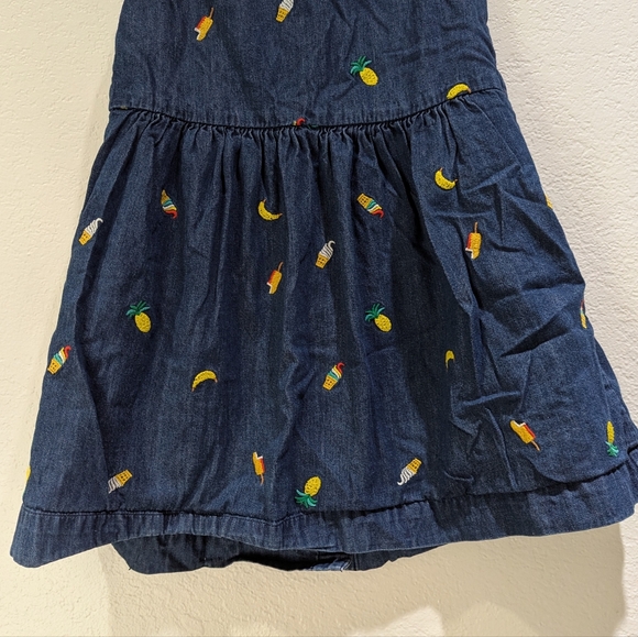 Hanna Andersson Chasing Summer Button Up Chambray Denim Embroidered Dress 5T - Picture 7 of 11